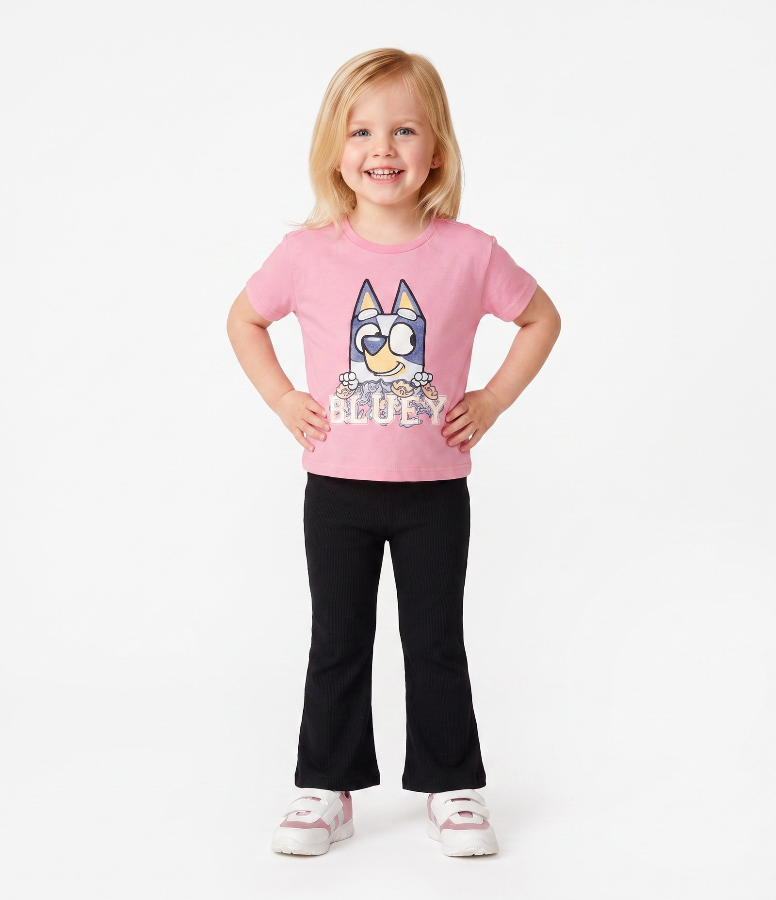 Camiseta Infantil Meia Malha Com Pelinhos - Tam 1  a 8 Anos Rosa 1