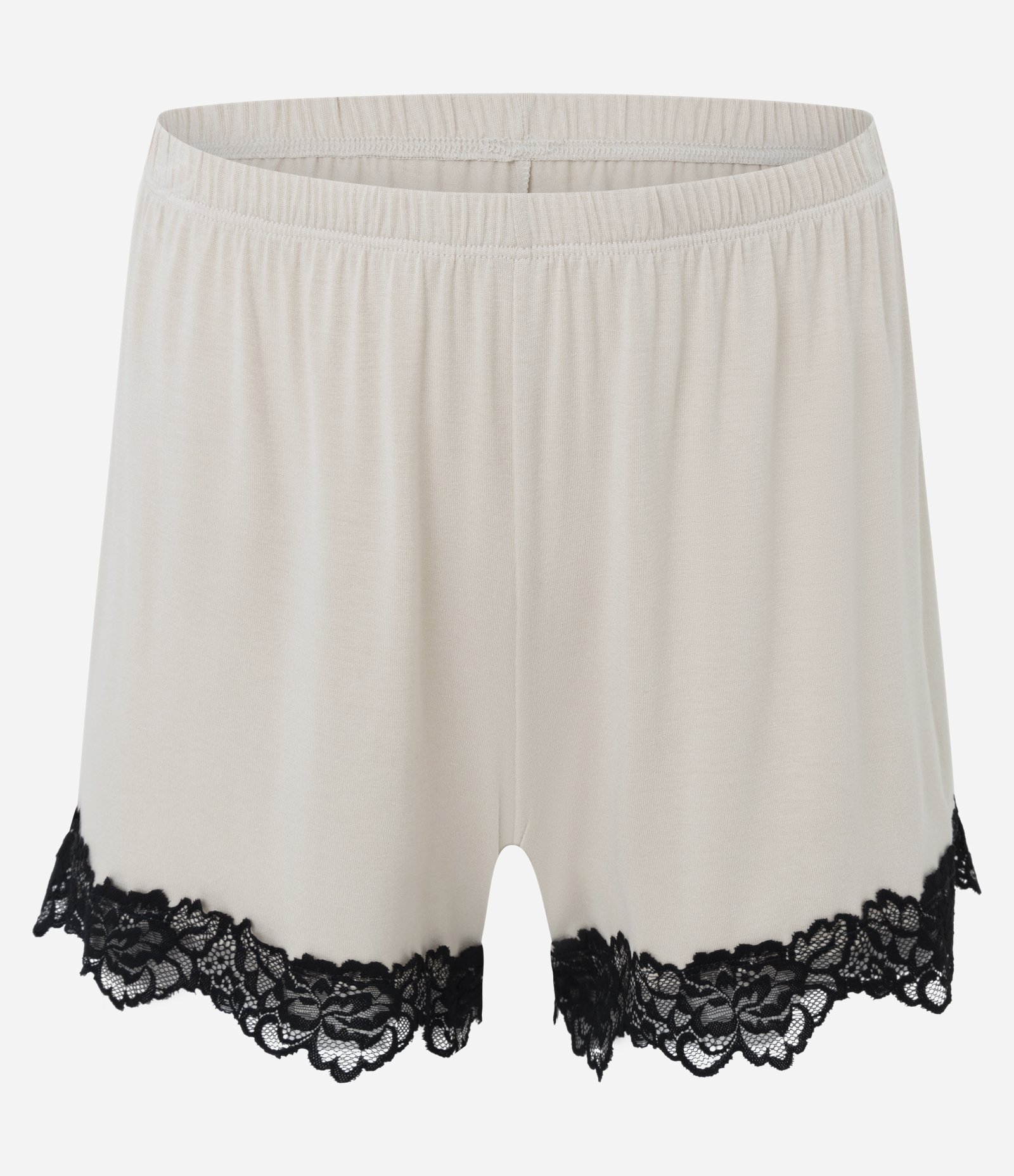 Pijama Curto em Viscolycra com Renda Floral Off White 4