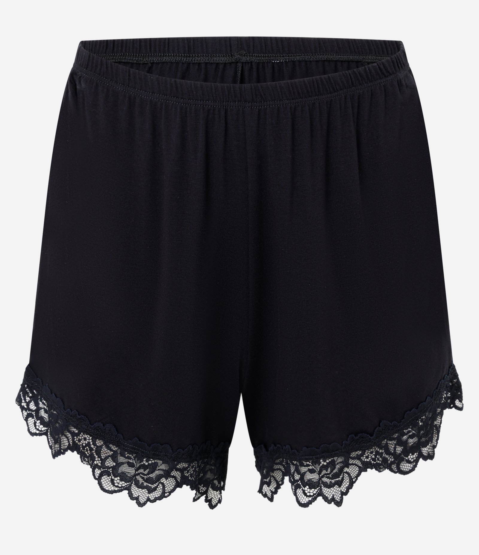 Pijama Curto em Viscolycra com Renda Floral Preto 4