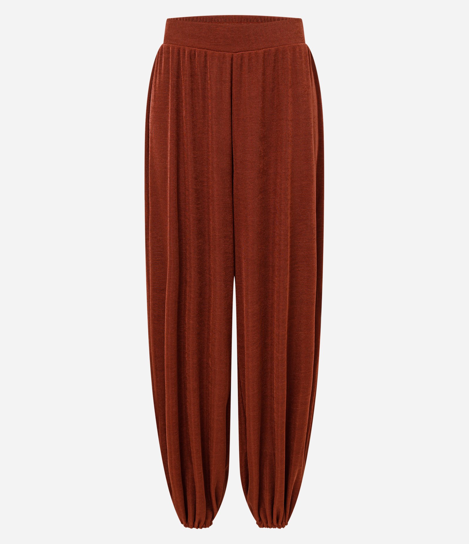 Calça Aladim com Leve Brilho e Cós Largo Marrom 6