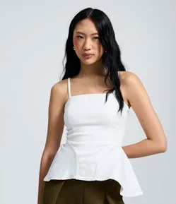 Blusa Peplum em Bengaline de Alcinha