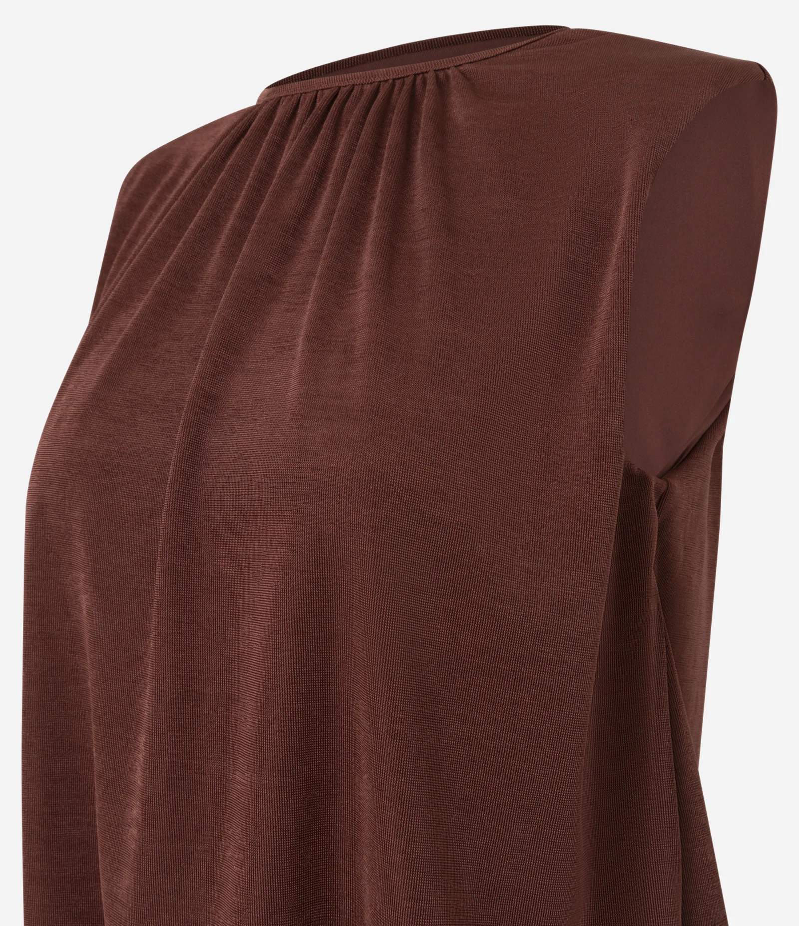 Blusa em Ribana com Ombreiras e Leve Brilho Vinho 6