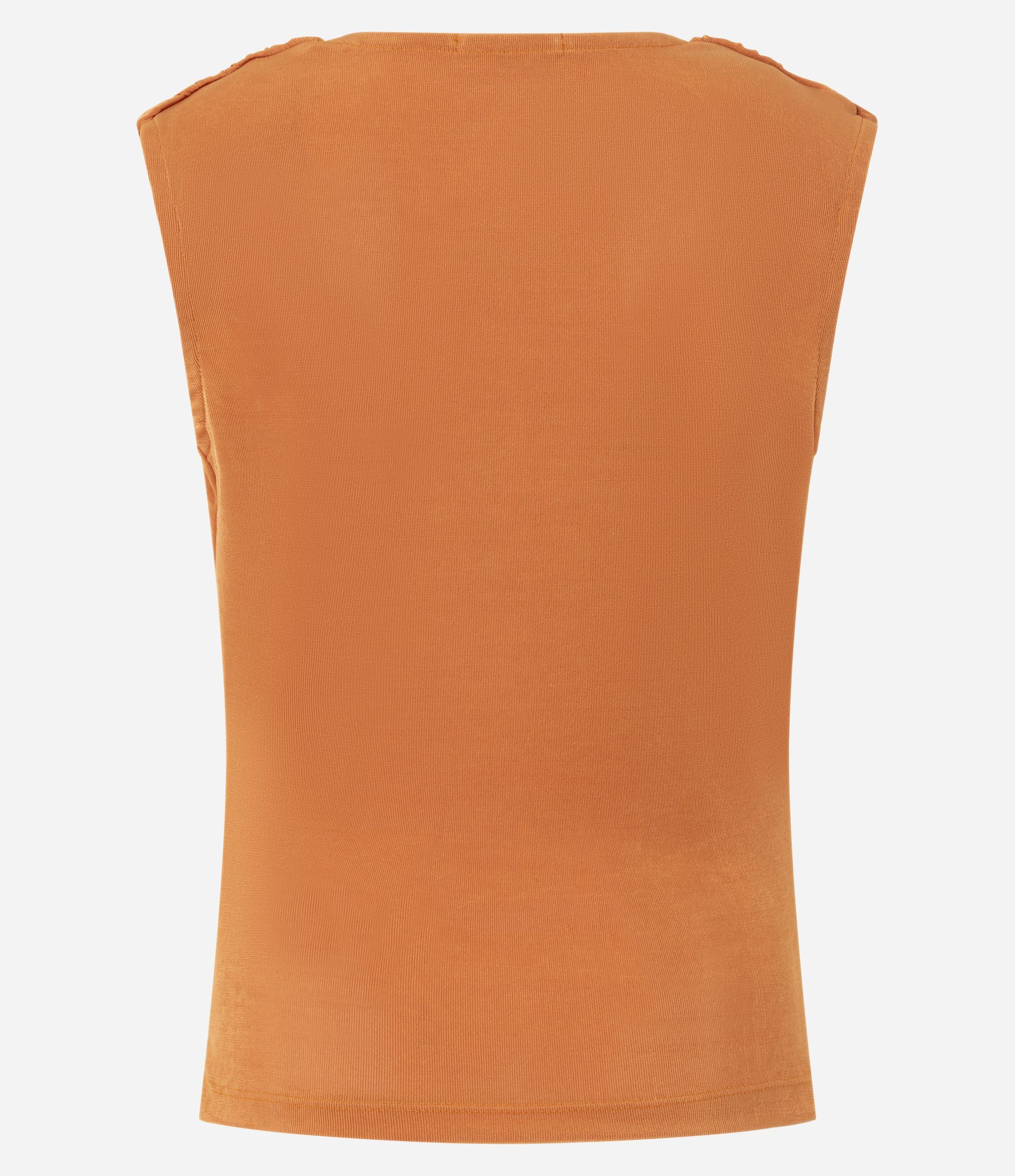 Blusa em Ribana com Ombreiras e Laterais Drapeadas Laranja 4