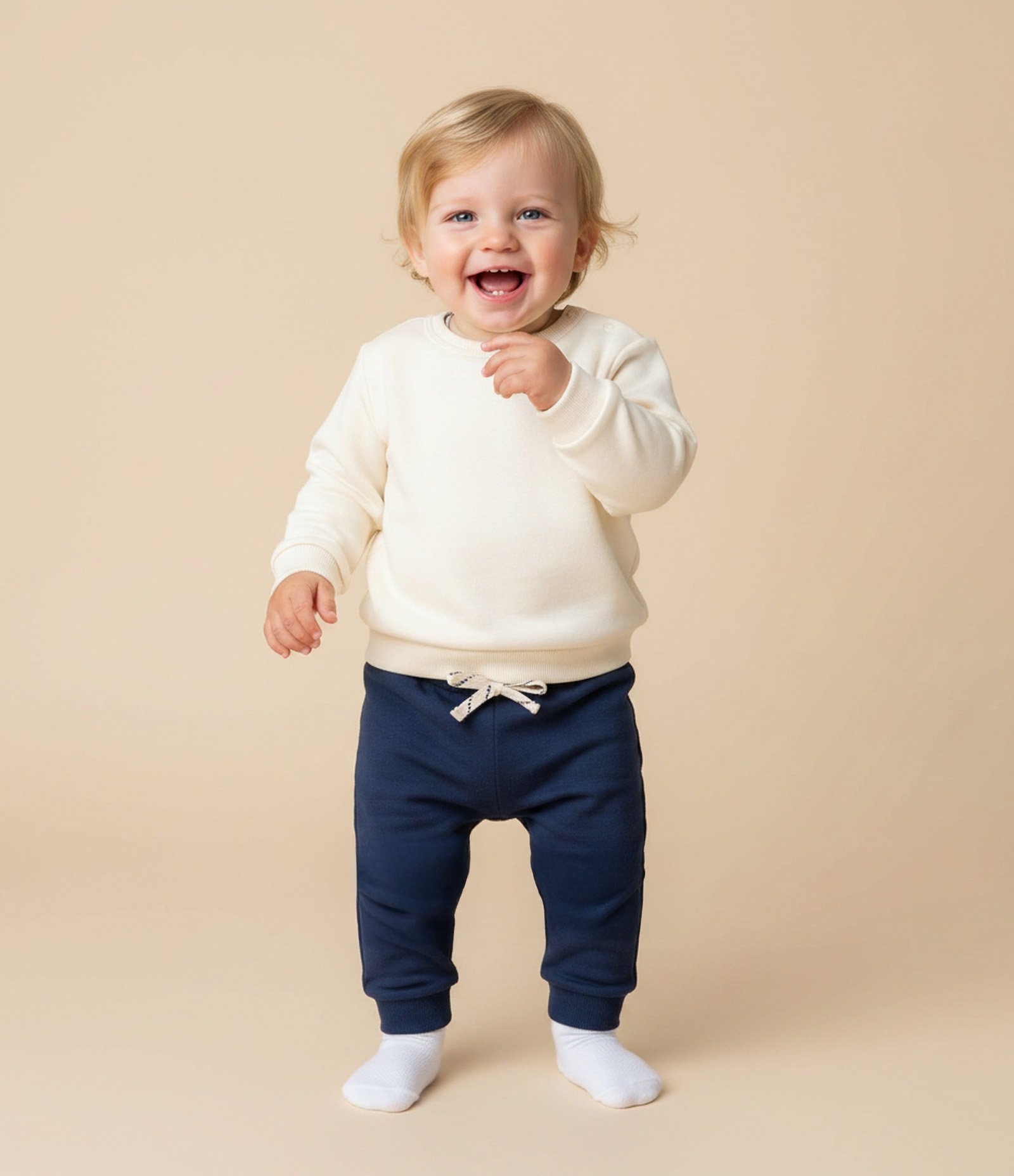 Calça Infantil com Cordão Decorativo – Tam 0 a 18 Meses Azul Marinho 1