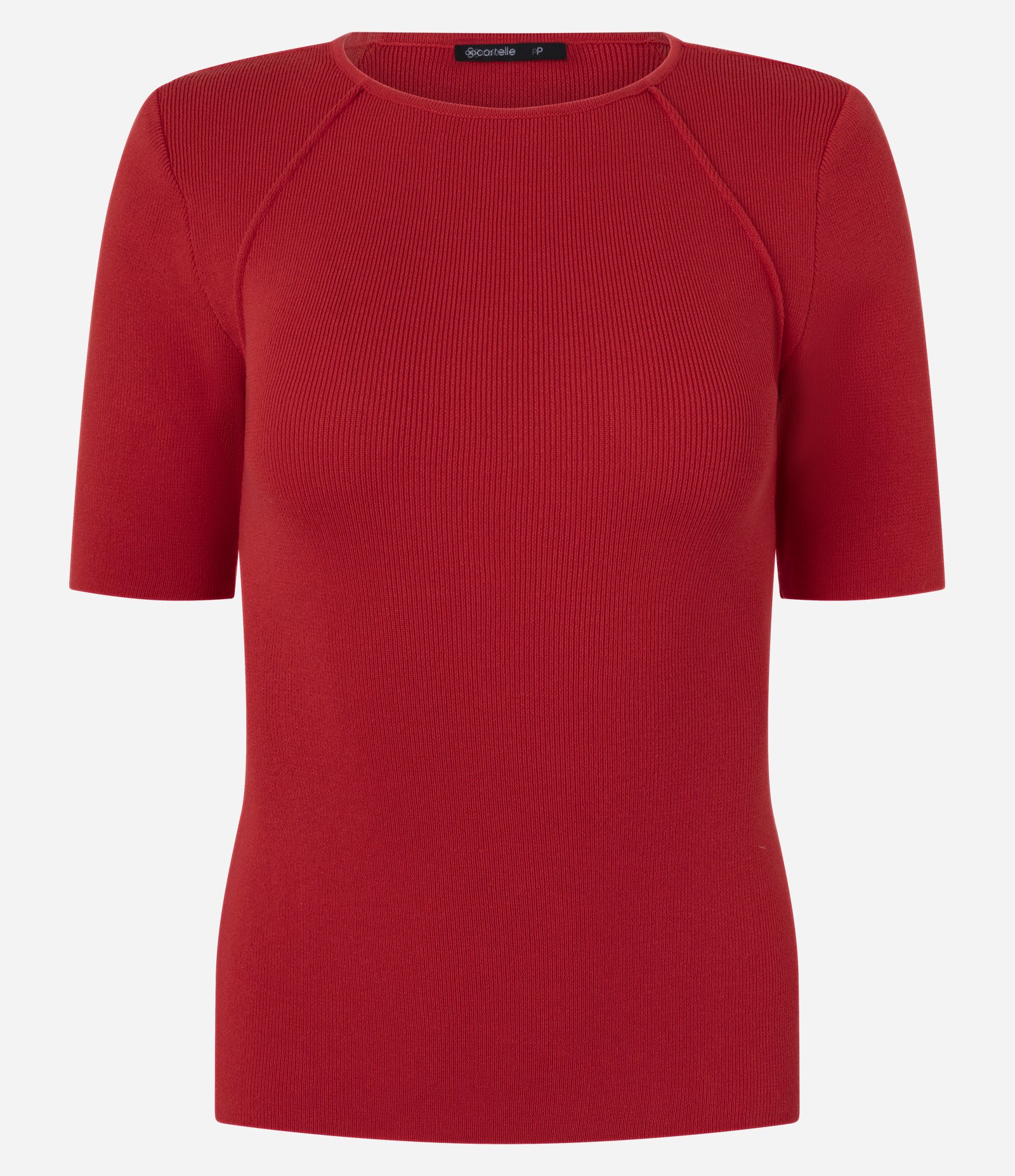 Blusa Regular em Tricô com Ombreirinha Ajustada Vermelho 7