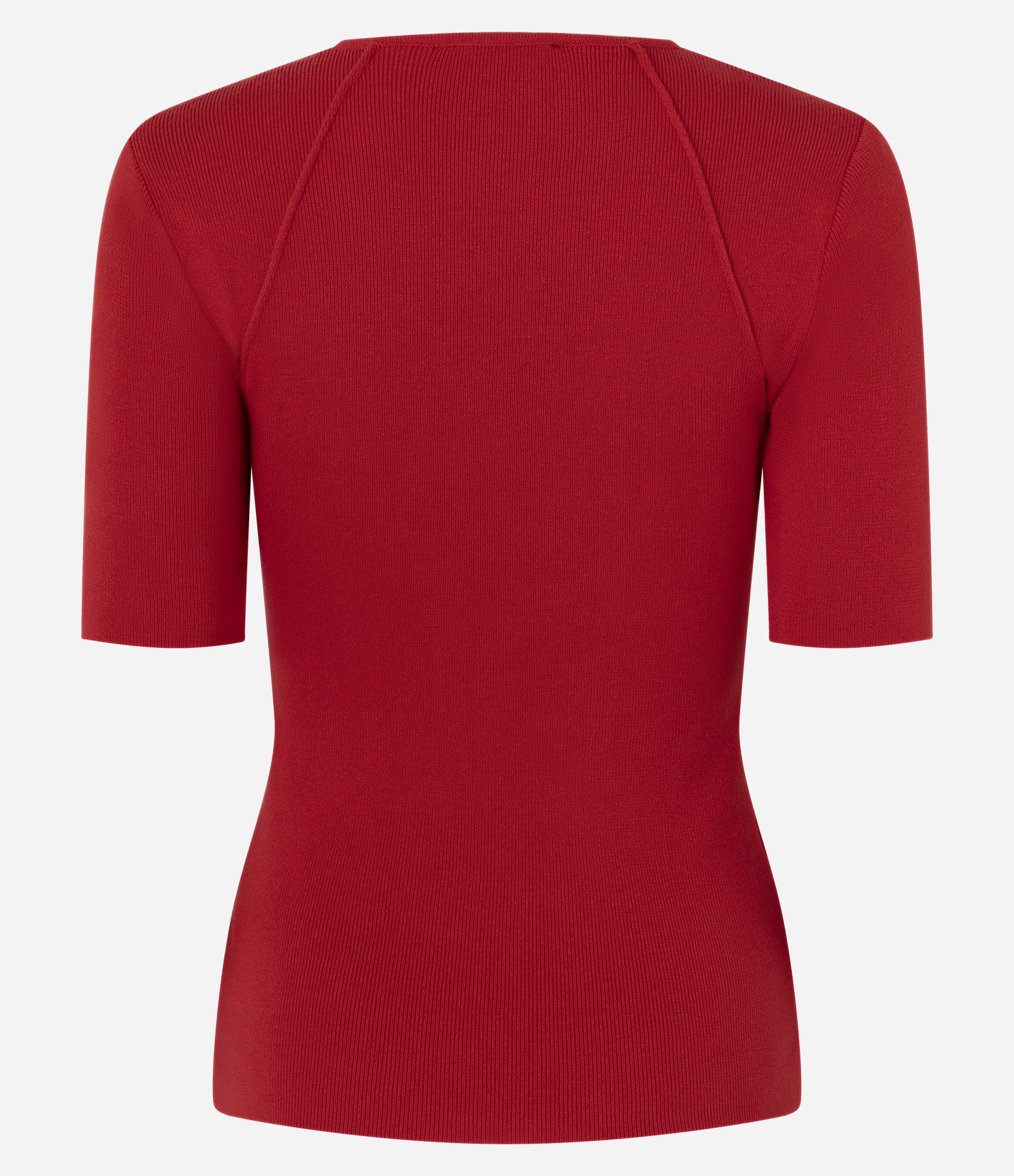 Blusa Regular em Tricô com Ombreirinha Ajustada Vermelho 9