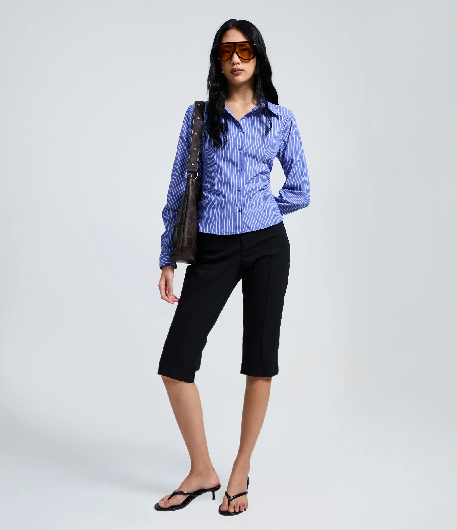 Calça Capri Básica em Bengaline Preto 2