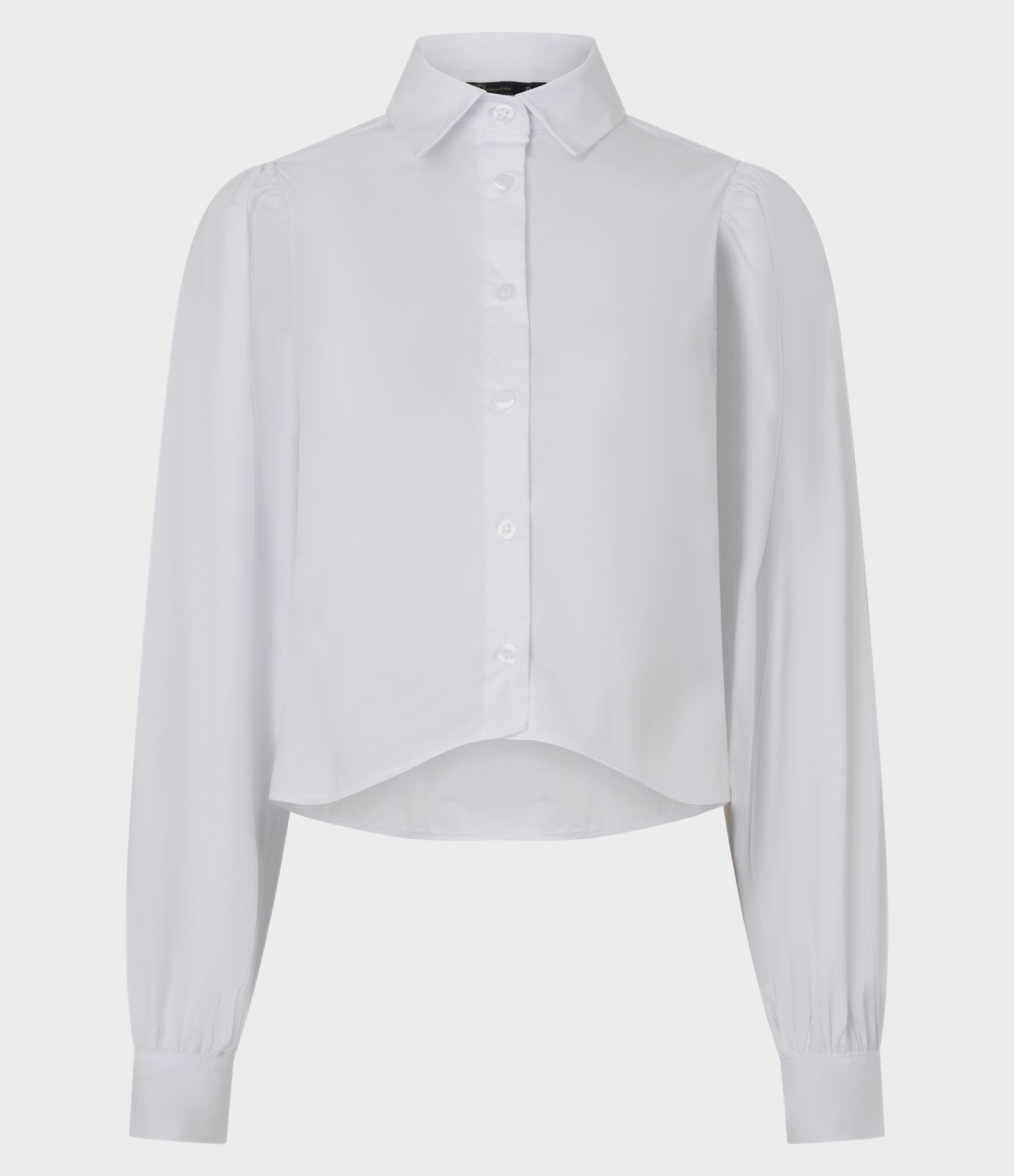 Camisa em Tricoline com Manga Bufante Branco 1