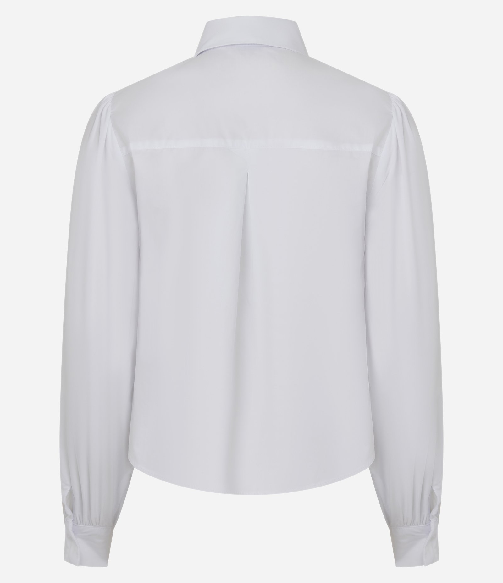 Camisa em Tricoline com Manga Bufante Branco 2