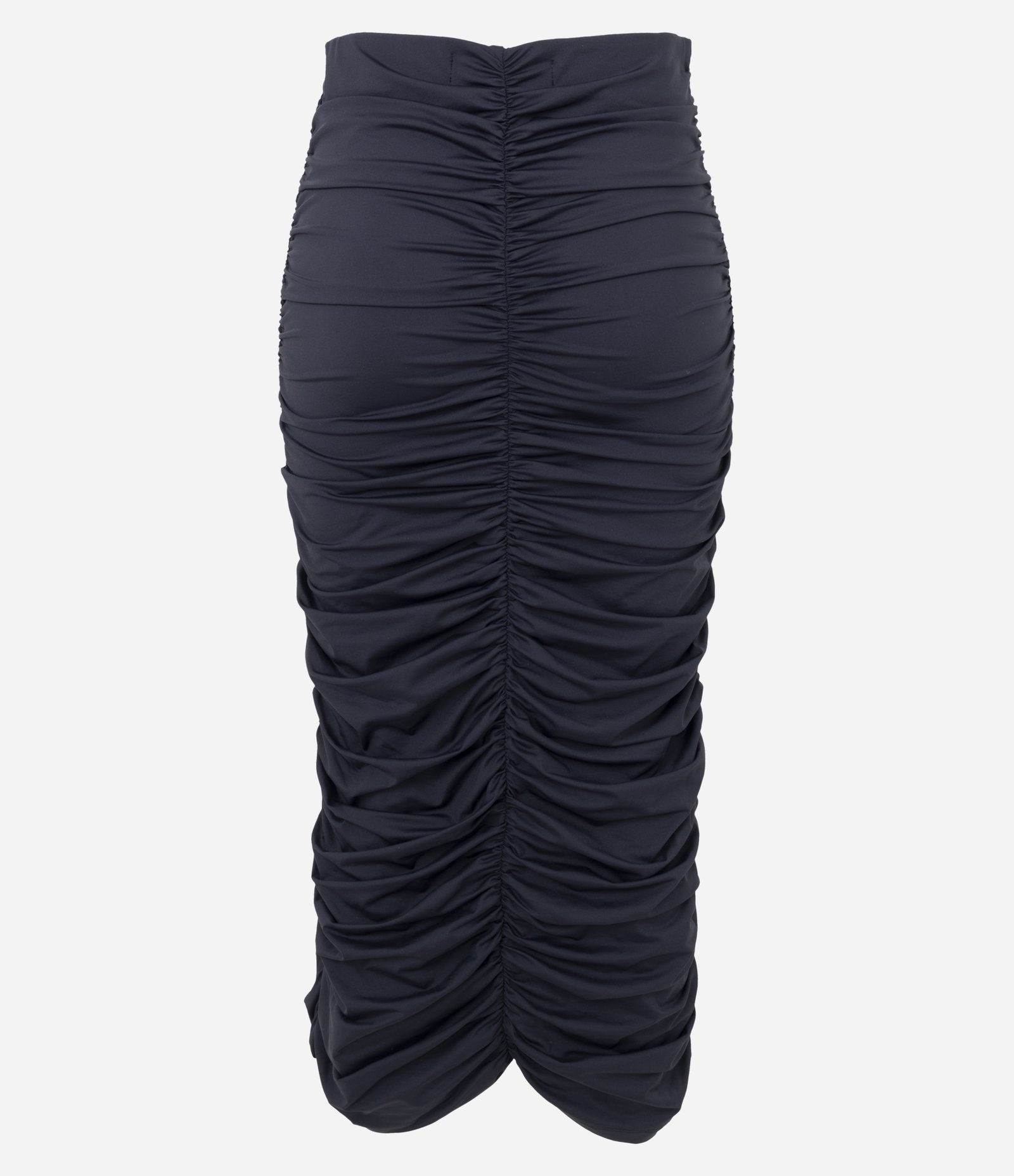 Saia Midi em Poliamida Drapeada Preto 5