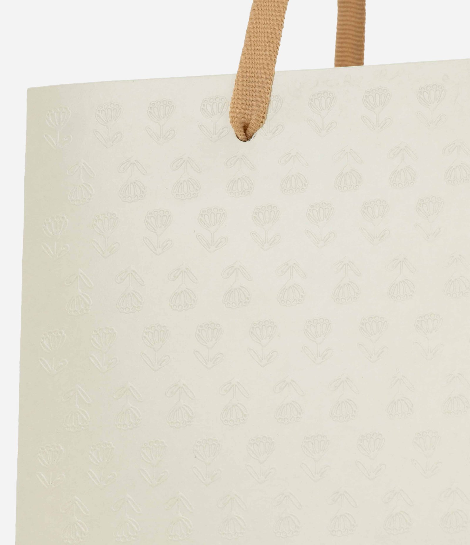 Embalagem de Presente Pequena com Textura de Florzinhas Off White 2