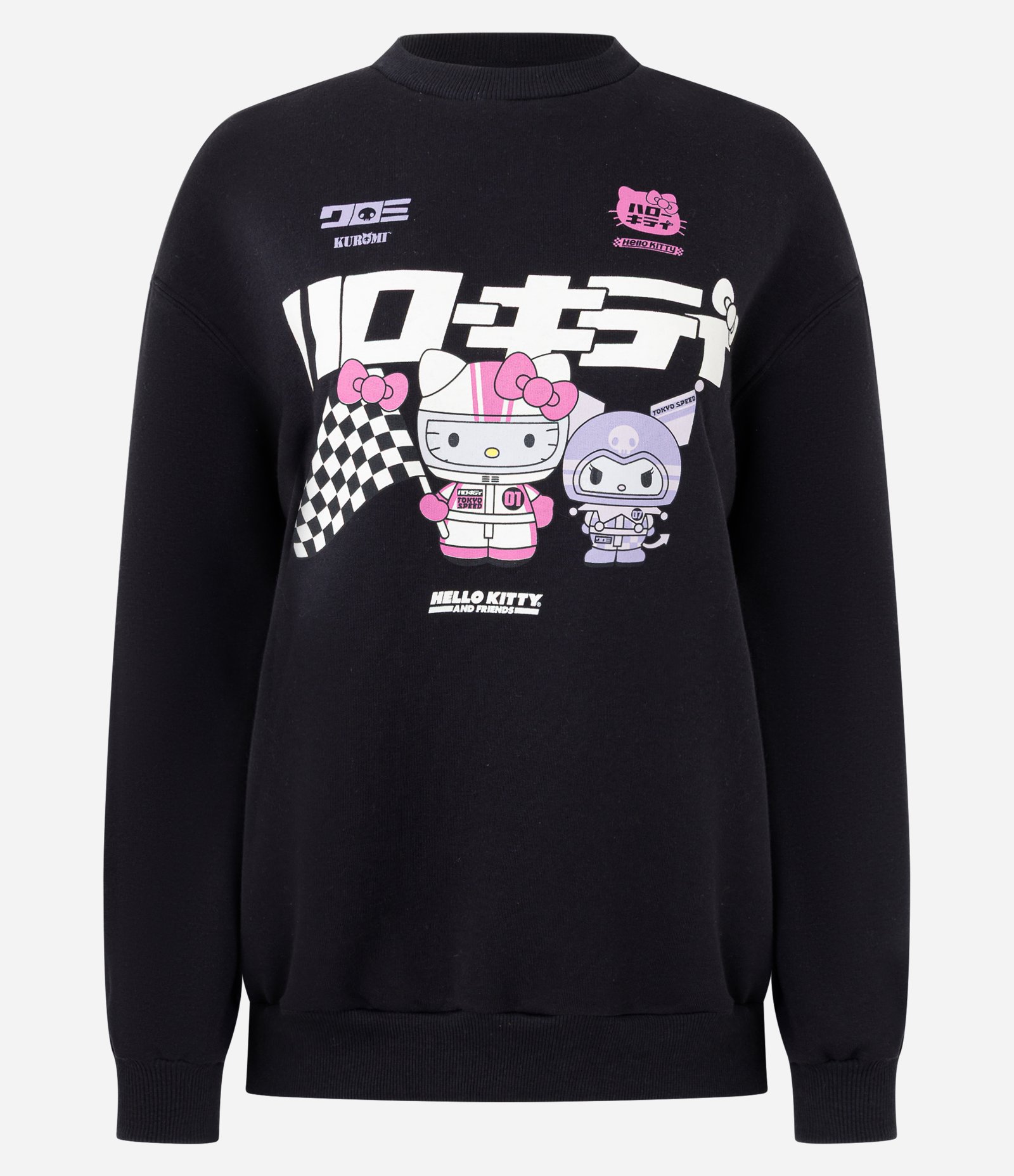 Moletom com Estampa Hello Kitty Corrida Preto 5