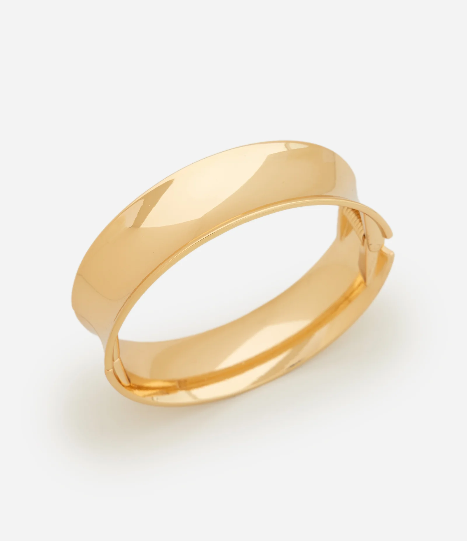 Bracelete em Metal com Design Fechado e Mola Resistente Dourado 1