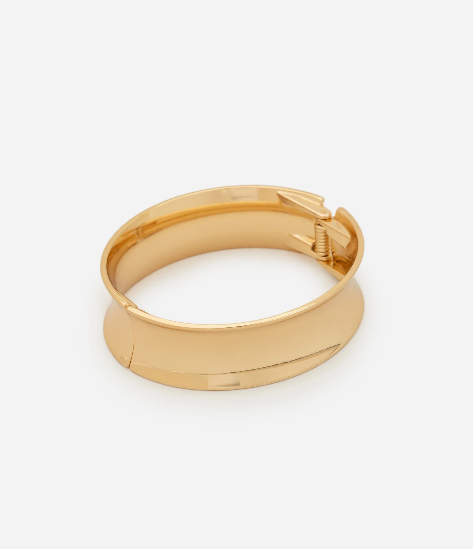 Bracelete em Metal com Design Fechado e Mola Resistente Dourado 2