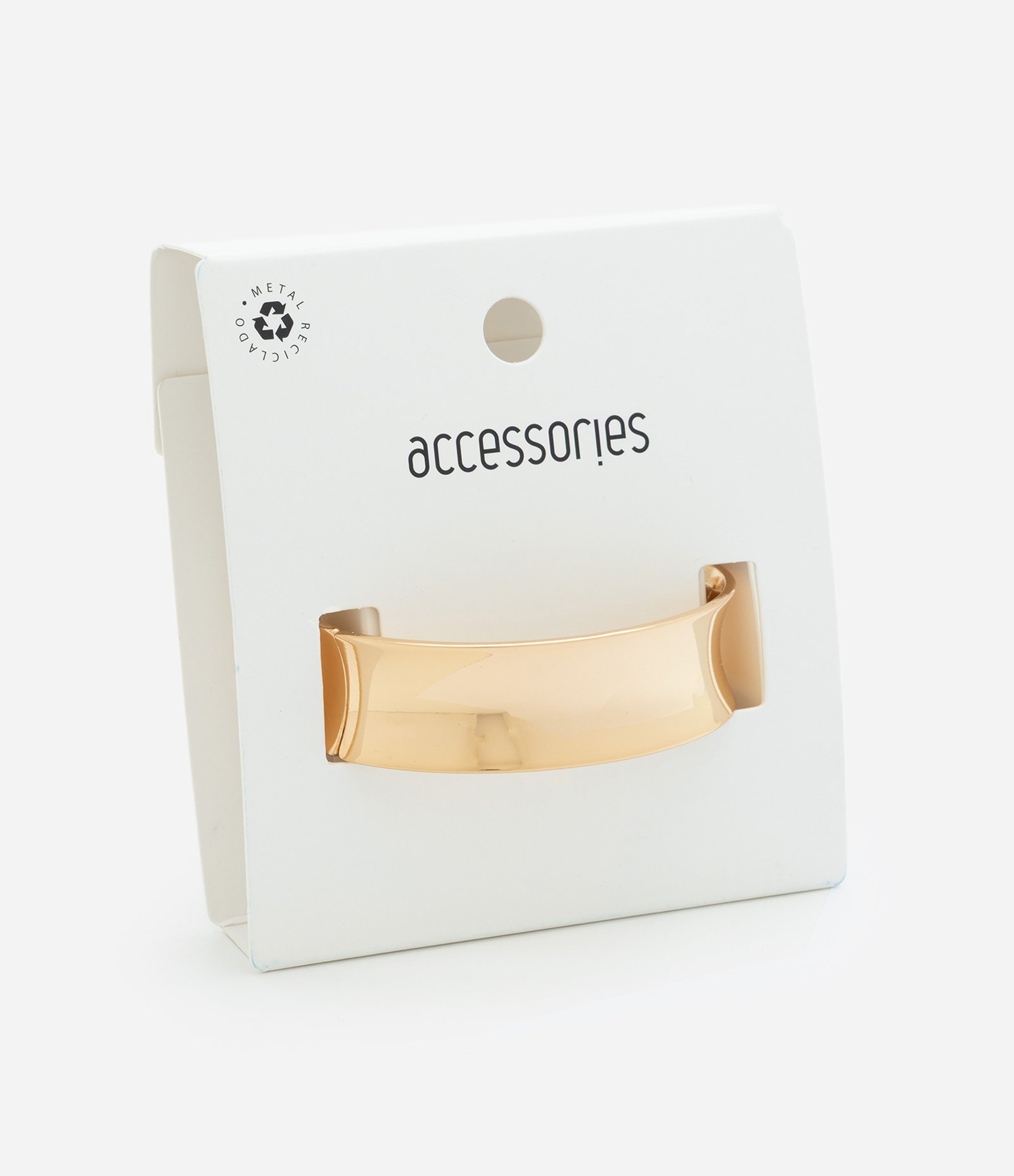 Bracelete em Metal com Design Fechado e Mola Resistente Dourado 3