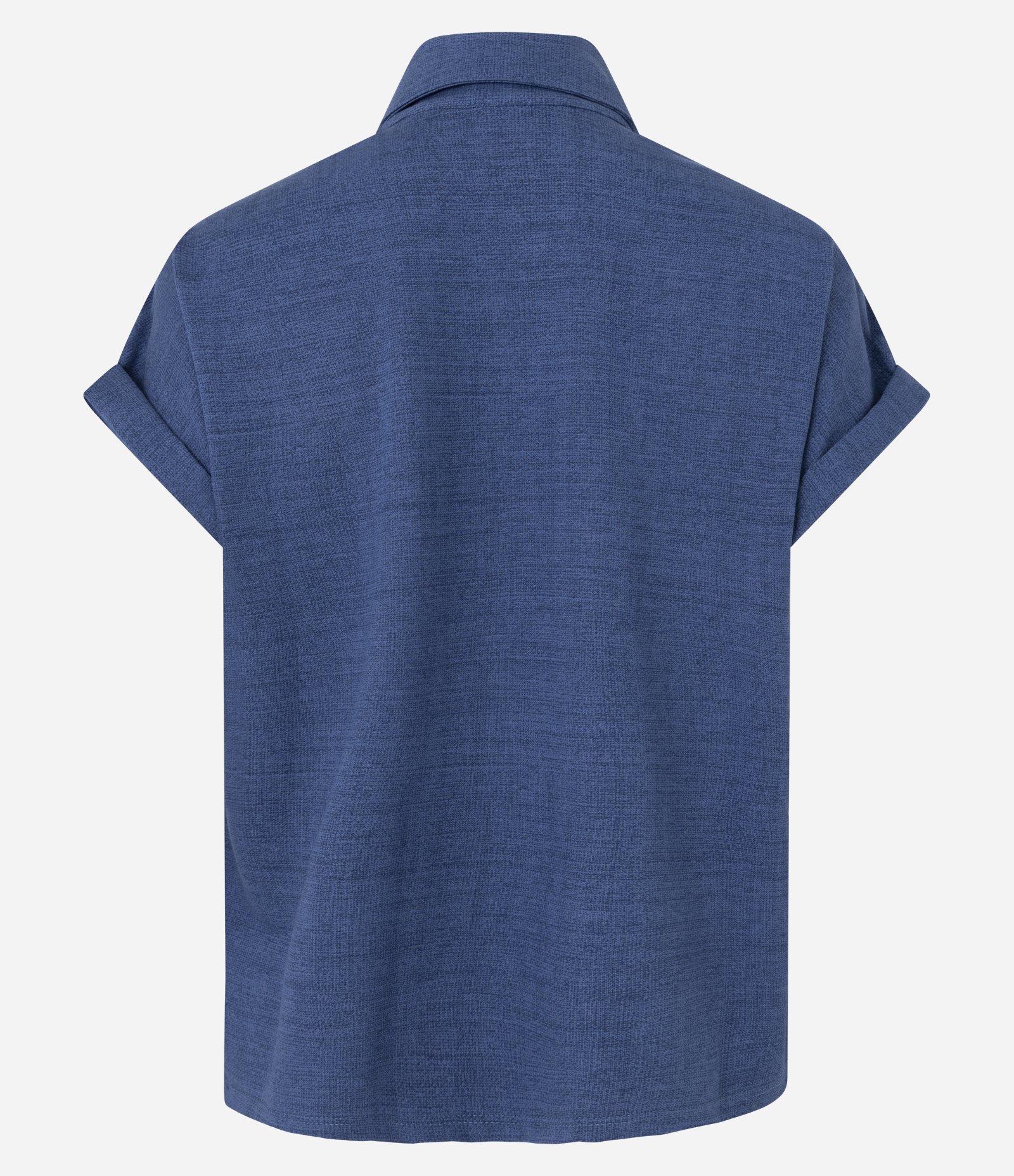 Blusa em Viscose com Gola Lapela e Mangas Dobradas Azul 7