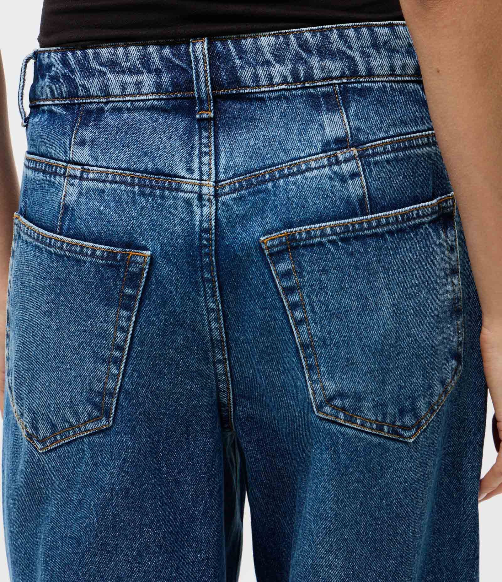 Calça Jeans Baggy com Cintura Média Azul 4