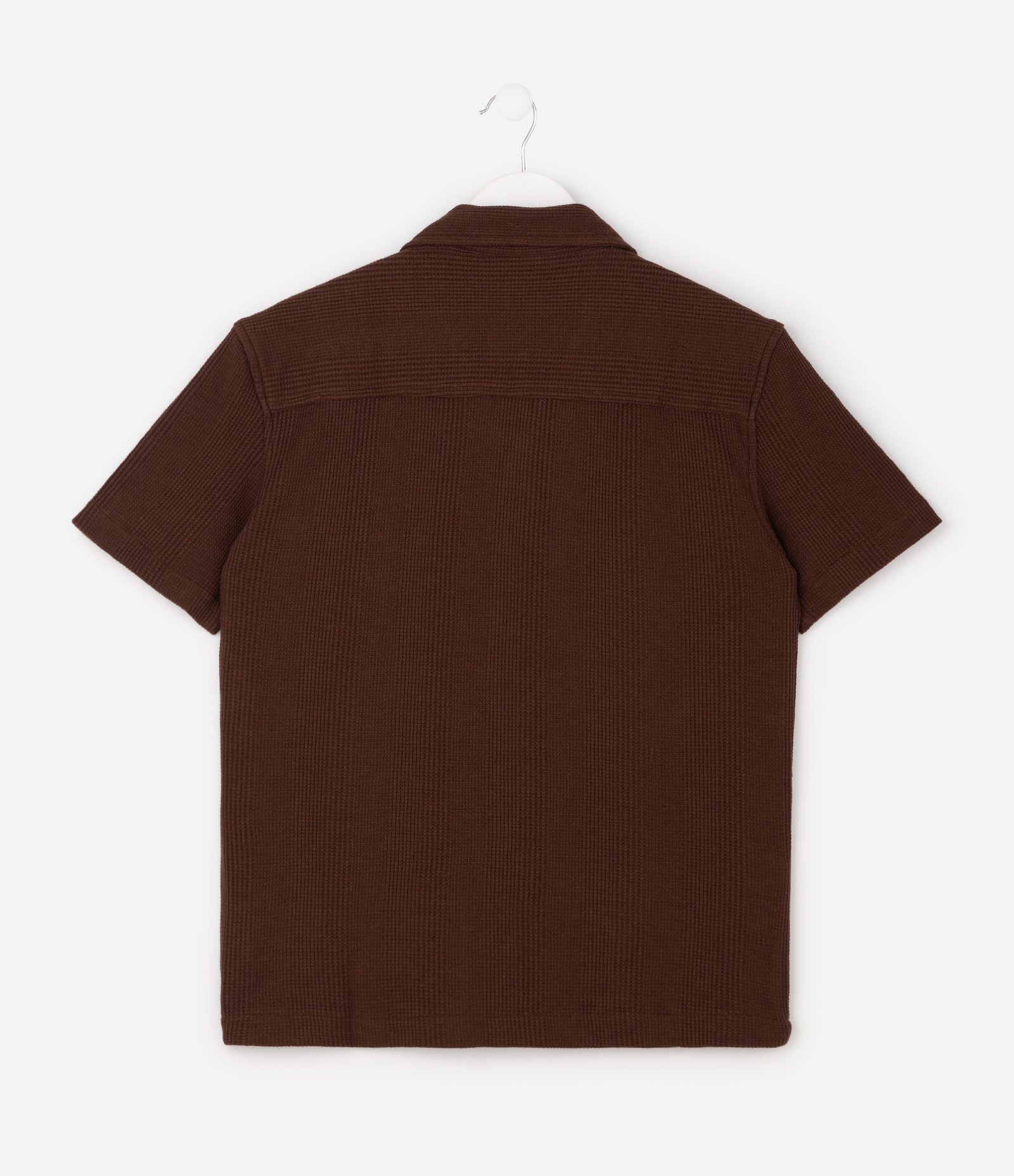 Camisa Infantil Manga Curta Texturizada – Tam 5 a 14 Anos Marrom Escuro 2