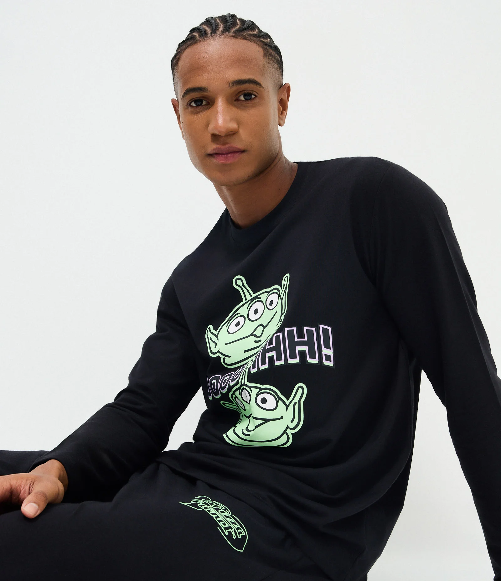 Pijama Longo com Estampa Toy Story Aliens Preto 2