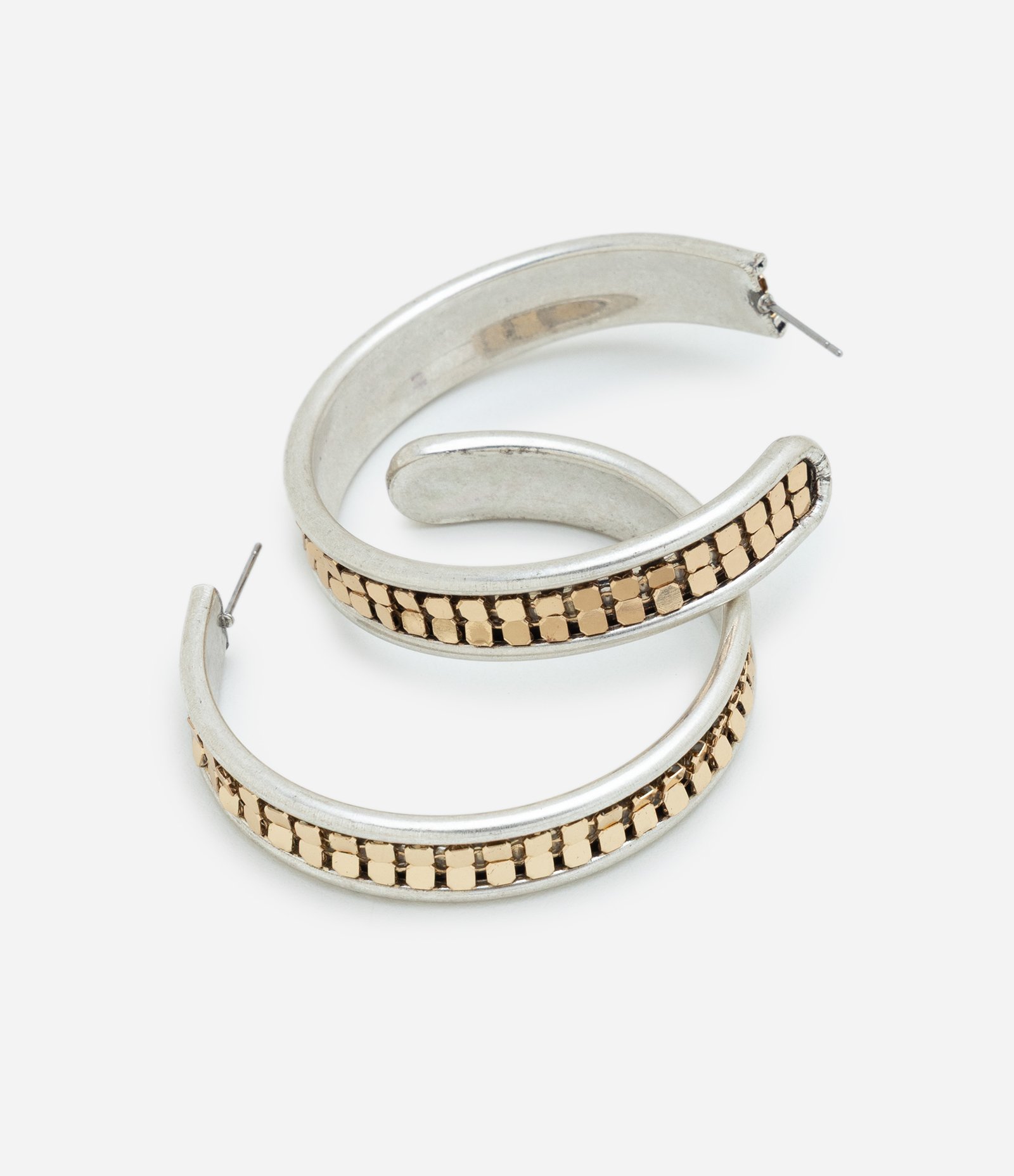 Argola Média em Metal com Textura Multicores 2