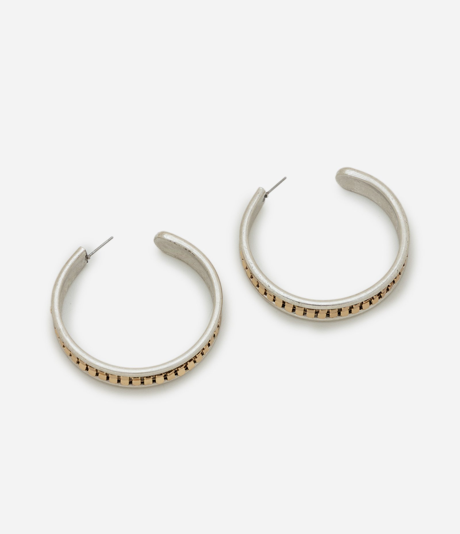 Argola Média em Metal com Textura Multicores 3