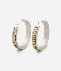 Argola Média em Metal com Textura