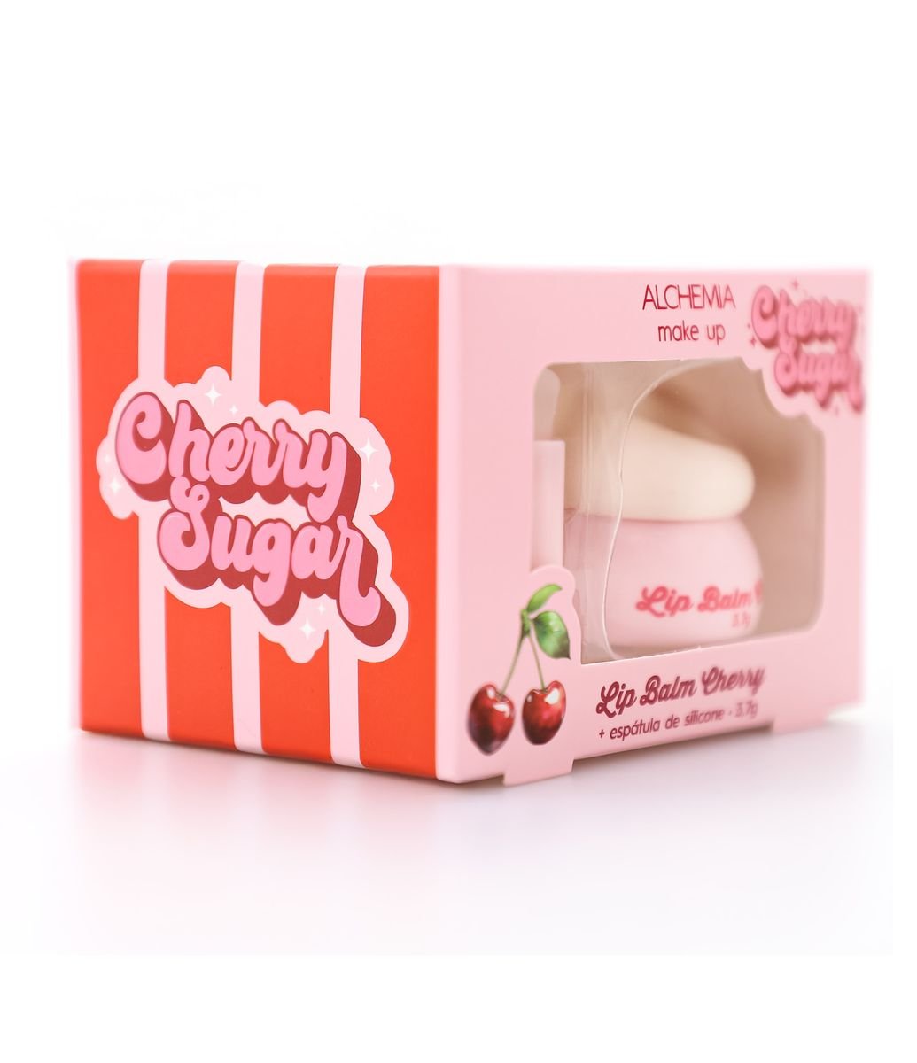 Lip Balm Cherry com Espatula de Silicone Cherry Sugar Alchemia U