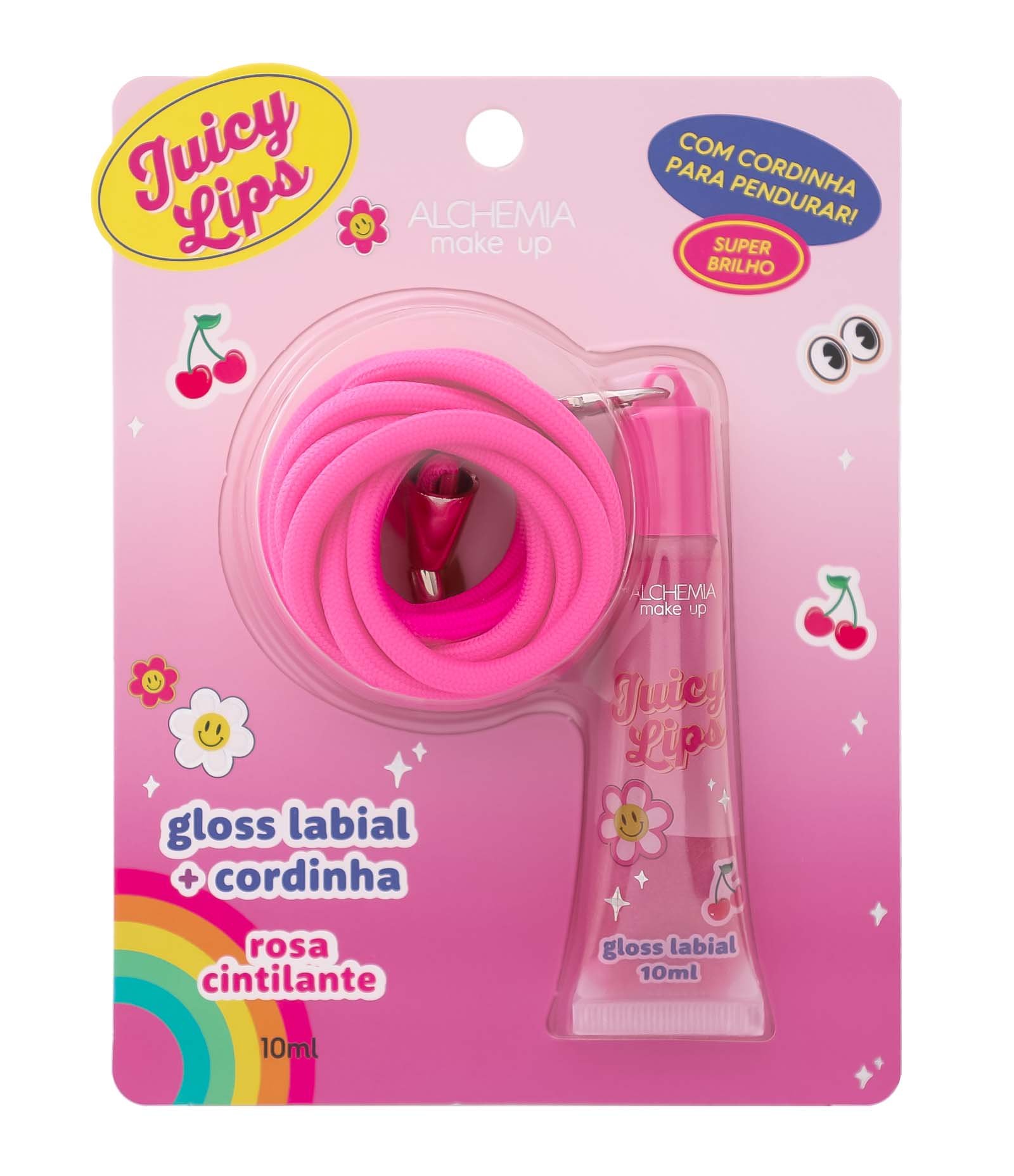 Gloss Labial  com Cordinha Cintilante Juicy Lips Alchemia U 1