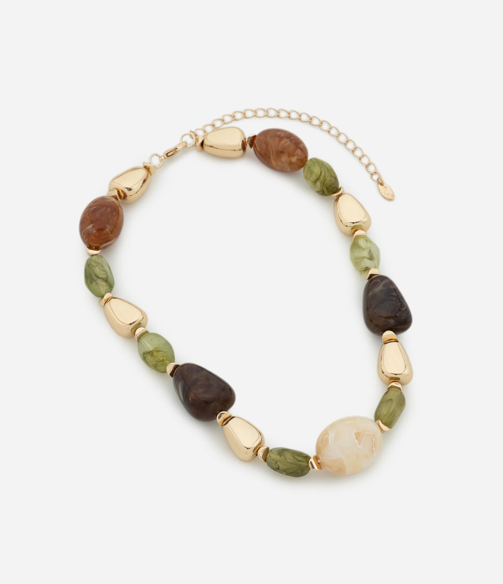 Colar Médio com Resinas Orgânicas Multicores 2