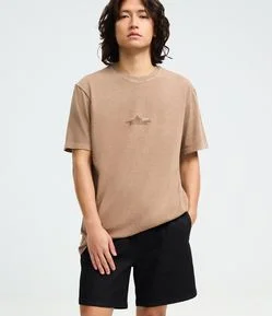 Bermuda em Sarja Texturizada com Cós Elástico