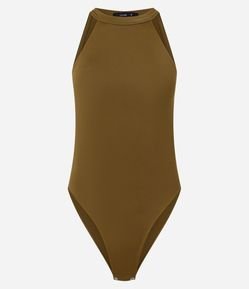 Body em Poliamida com Decote Halter