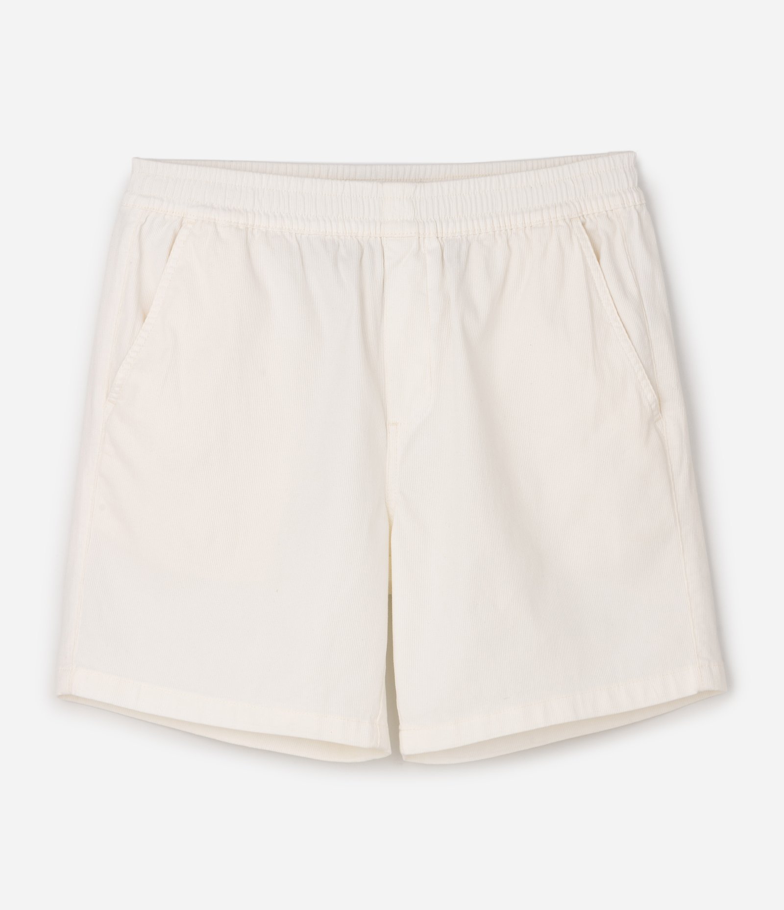 Bermuda Sarja com Cós Elástico Cotelê Branco 4