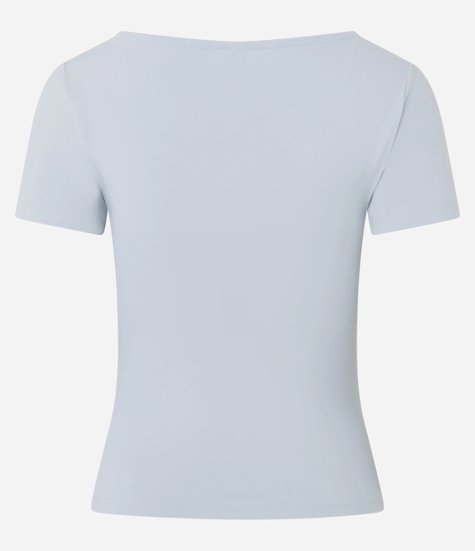 Blusa Manga Curta com Decote Canoa Azul 2