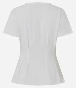 Blusa Peplum em Cotton com Pregas