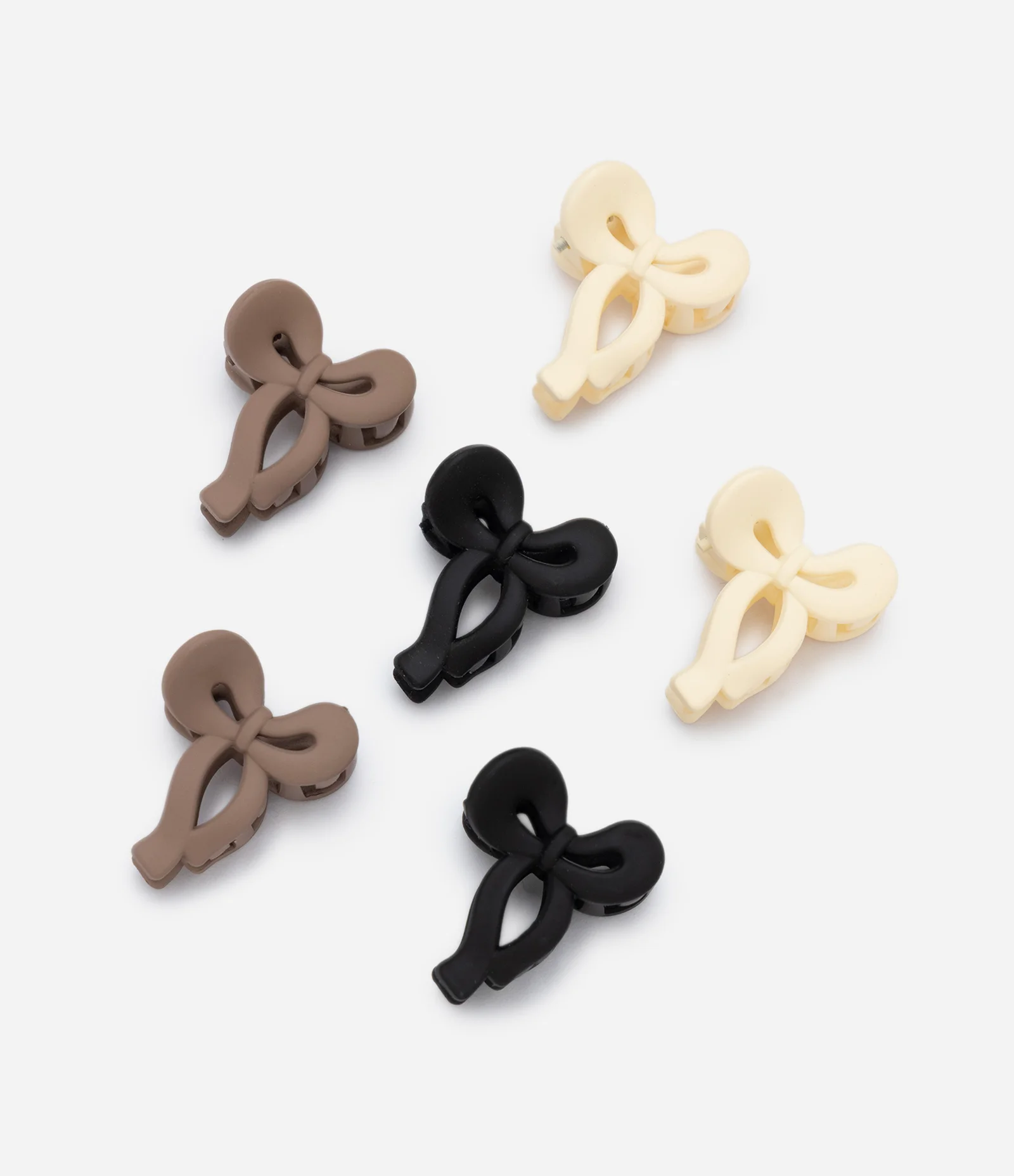 Kit 06 Mini Piranhas de Cabelo com Formato de Laço Multicores 1