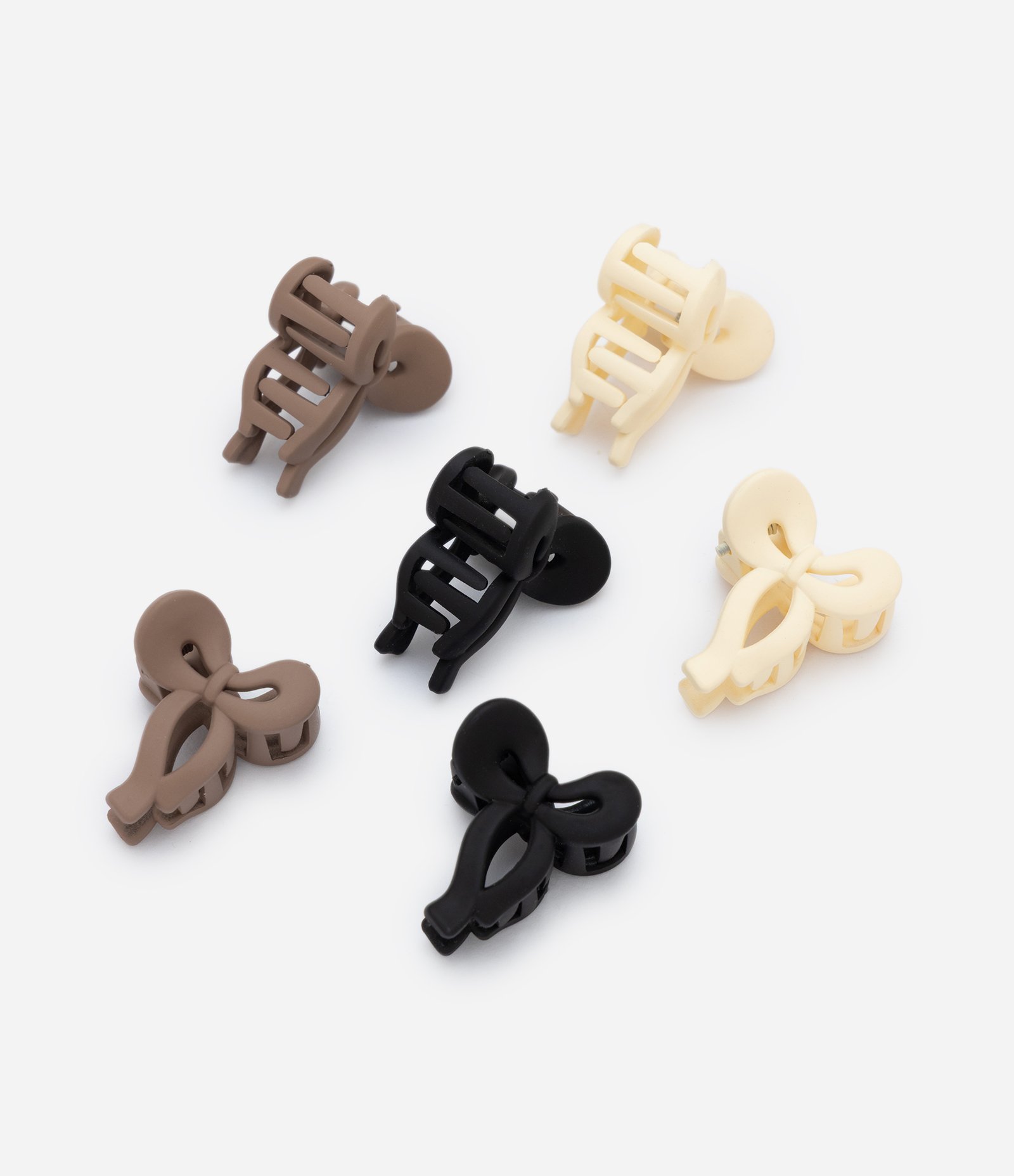 Kit 06 Mini Piranhas de Cabelo com Formato de Laço Multicores 2