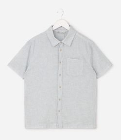 Camisa Infantil com Botões e Bolso – Tam 5 a 14 Anos