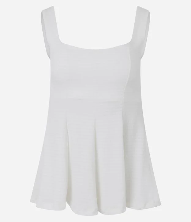 Blusa Peplum Texturizada com Alça Larga