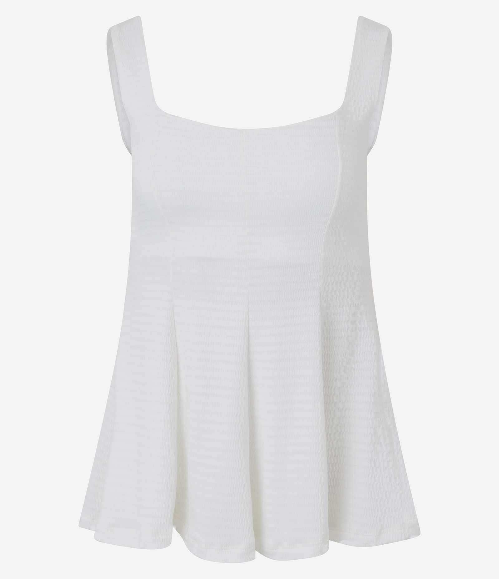 Blusa Peplum Texturizada com Alça Larga Branco 1
