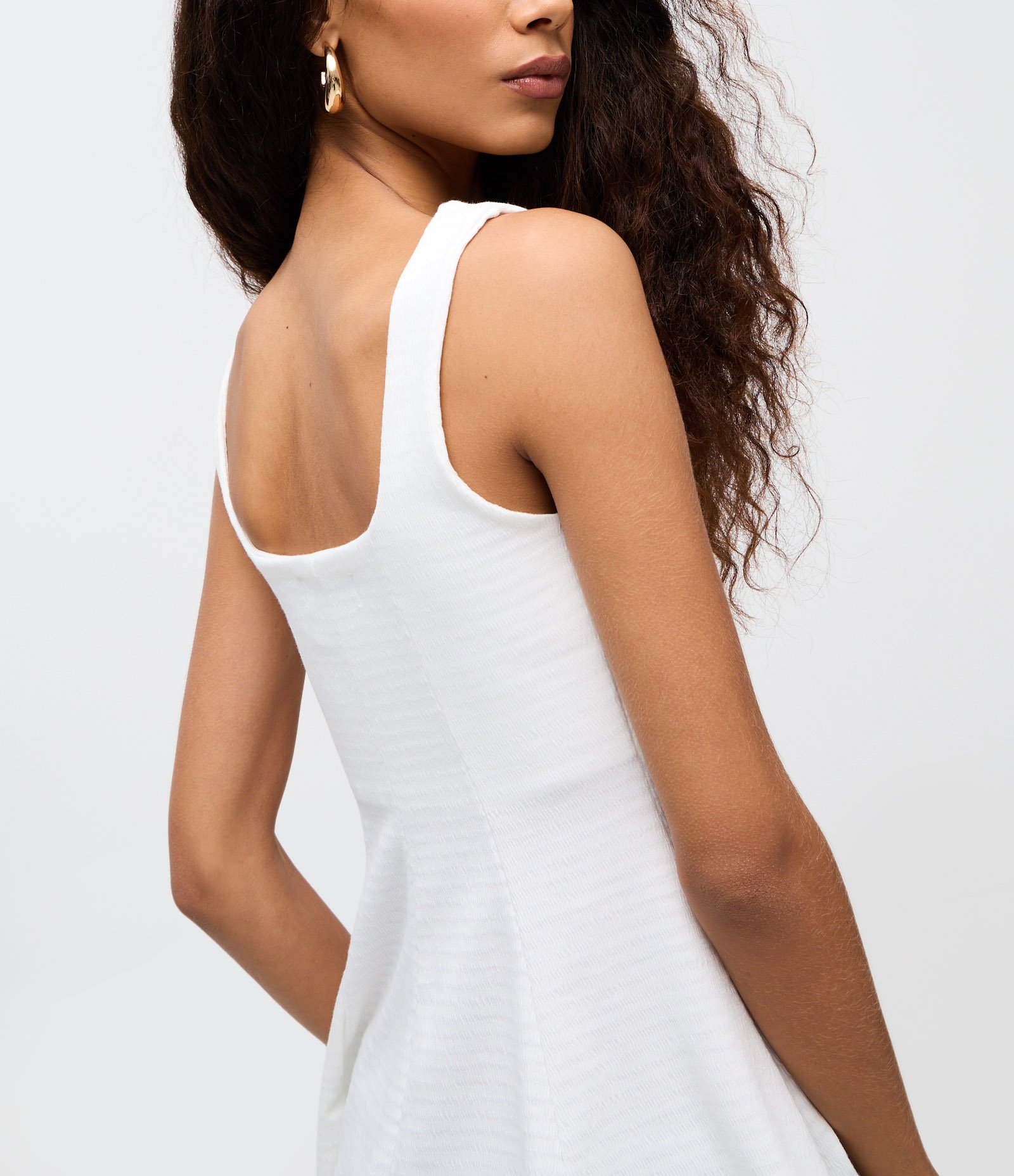 Blusa Peplum Texturizada com Alça Larga Branco 4