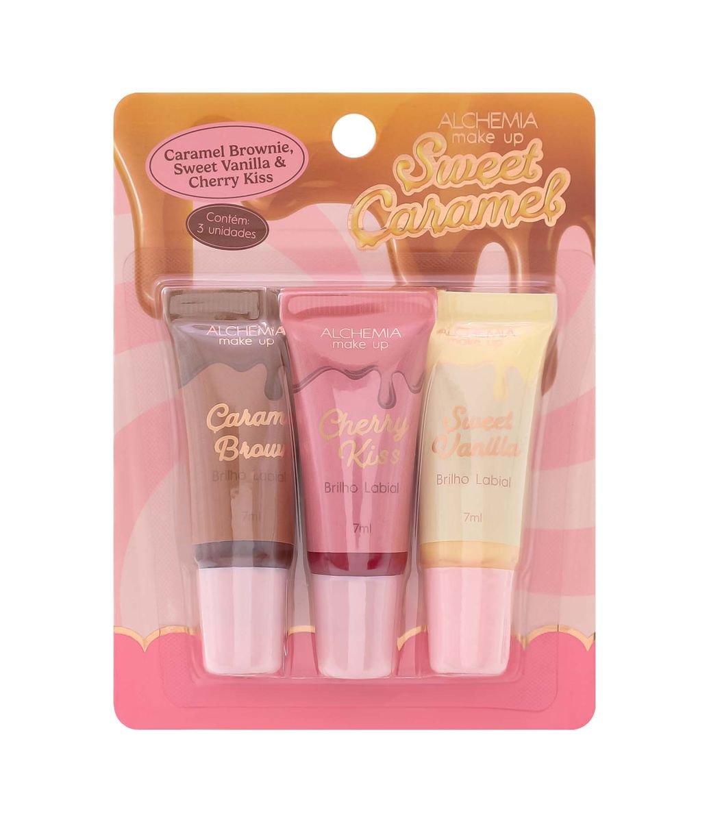 Kit Trio de Balms Labiais Caramel Brownie + Cherry Kiss + Sweet