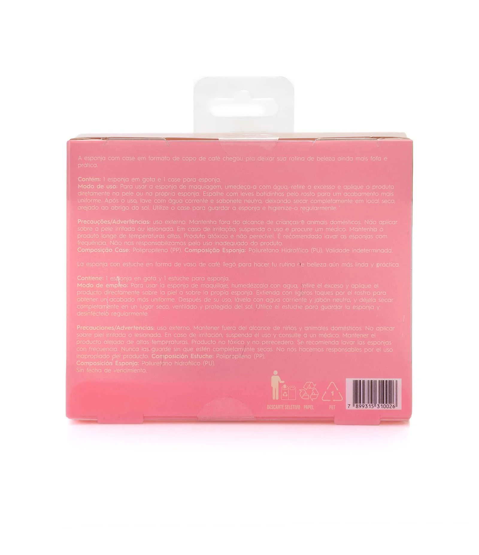 Kit Esponja de Maquiagem e Case de Esponja Sweet Capuccino Alchemia KIT 2