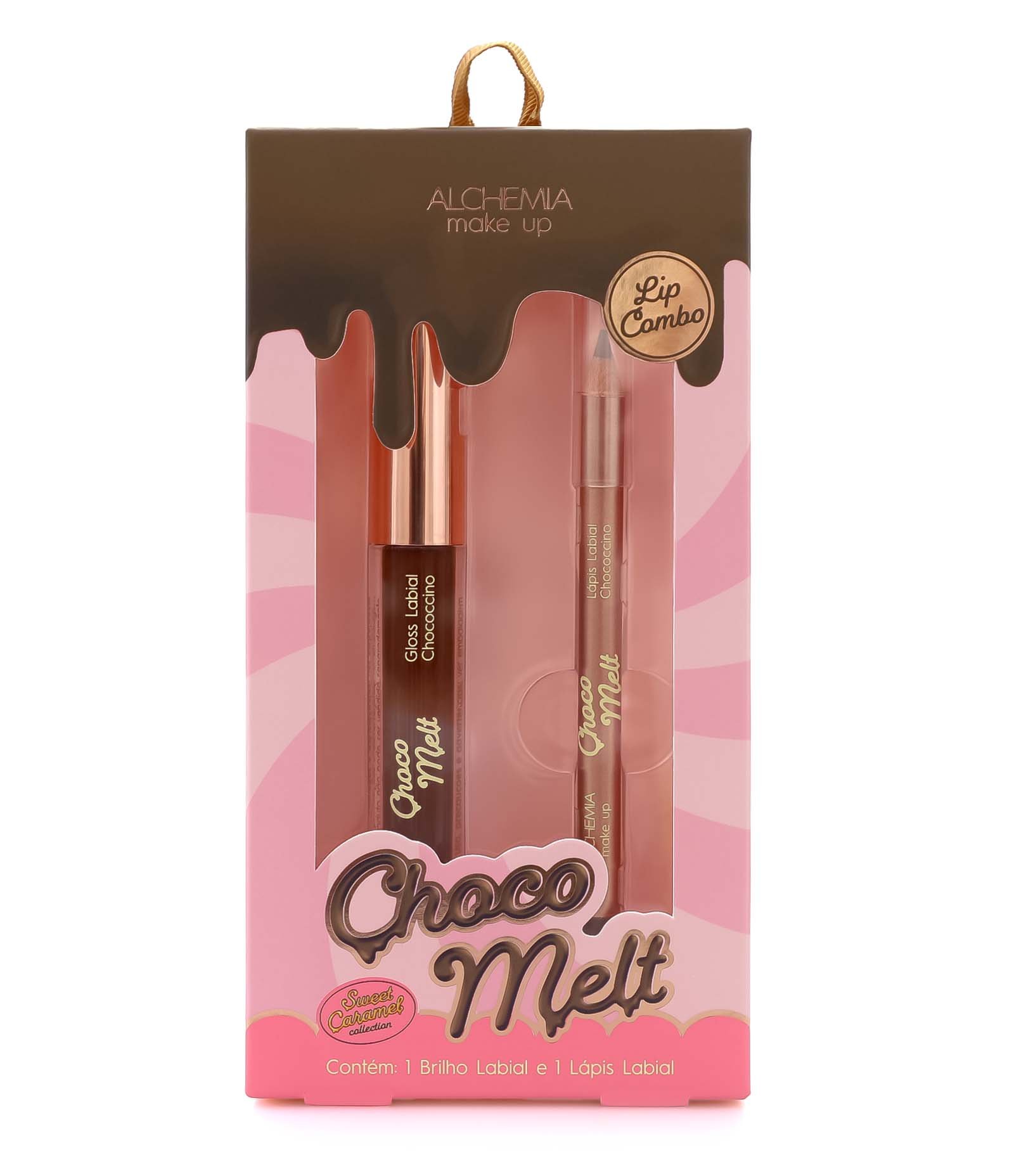Lip Combo com 1 Gloss Labial e 1 Lapis Labial  Choco Melt Alchemia KIT 1