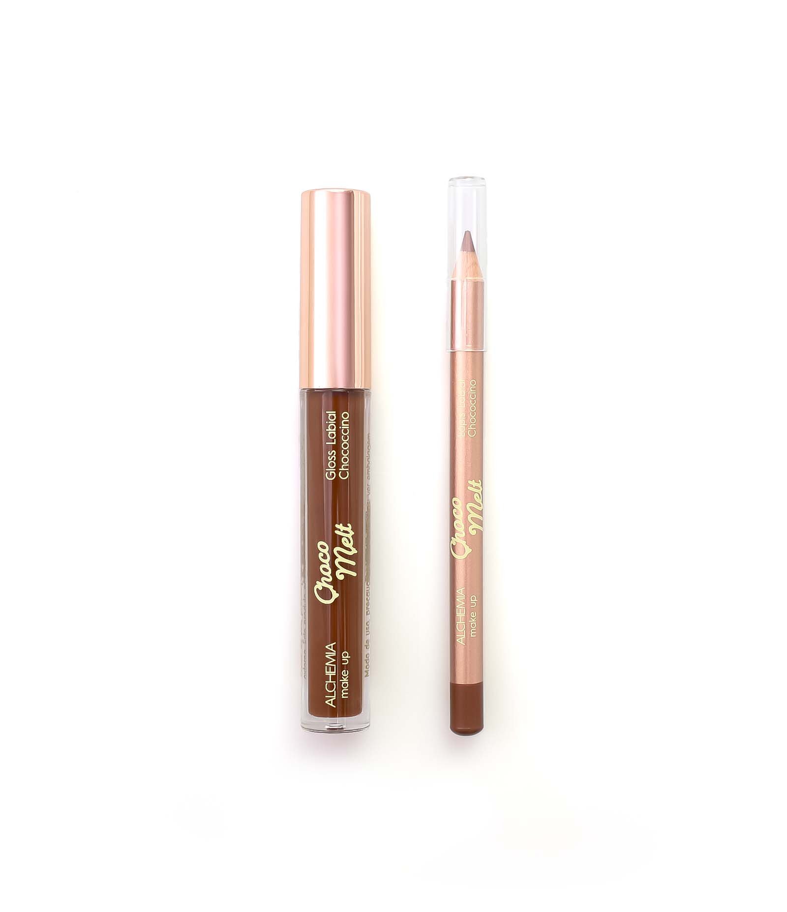 Lip Combo com 1 Gloss Labial e 1 Lapis Labial  Choco Melt Alchemia KIT 4