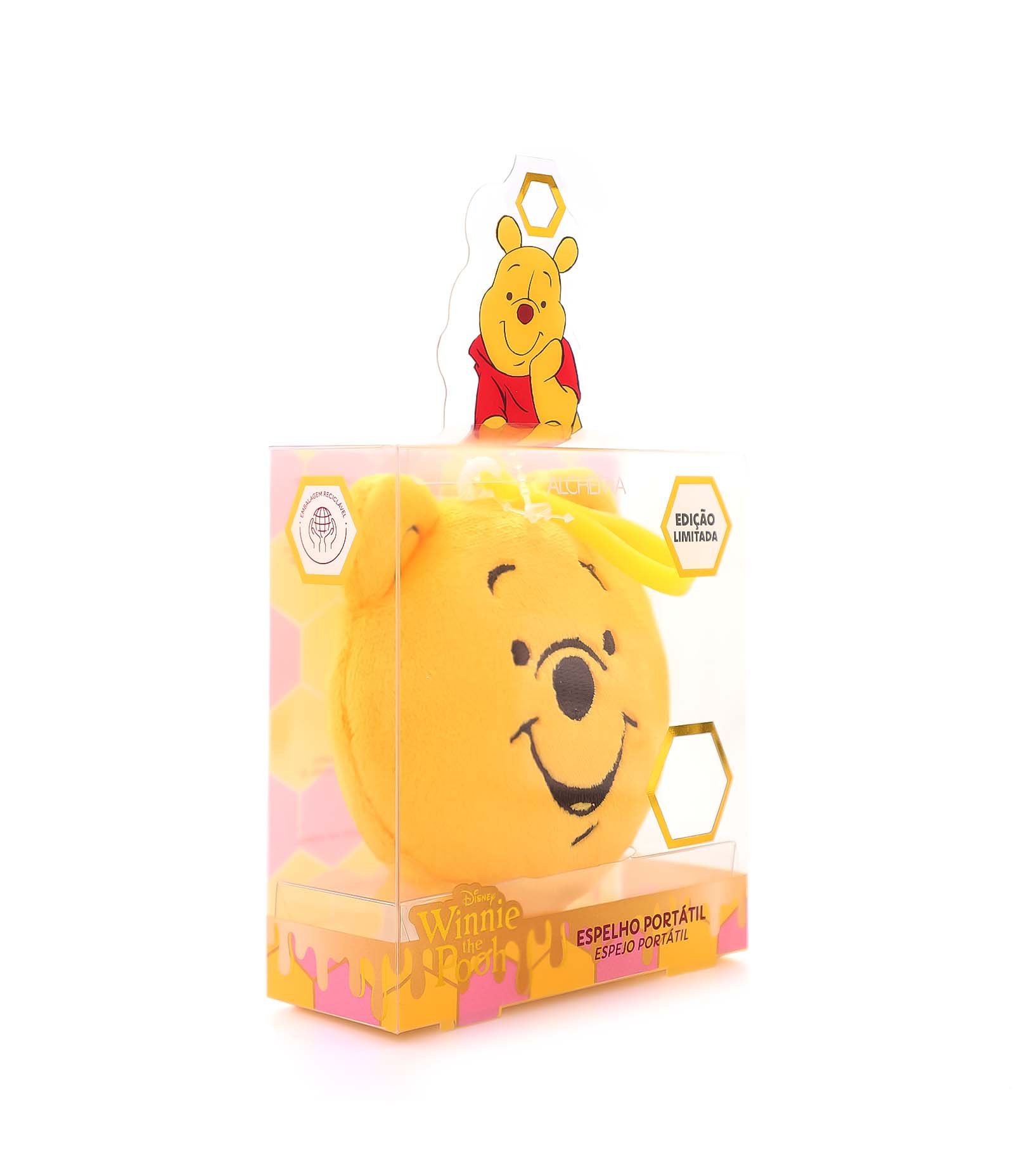 Espelho Portátil com Capa Apeluciada e Mosquetão Ursinho Pooh U 2