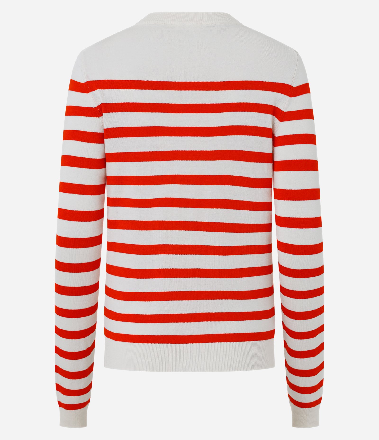 Cardigan em Tricô com Estampa Listrada Branco/Laranja 7