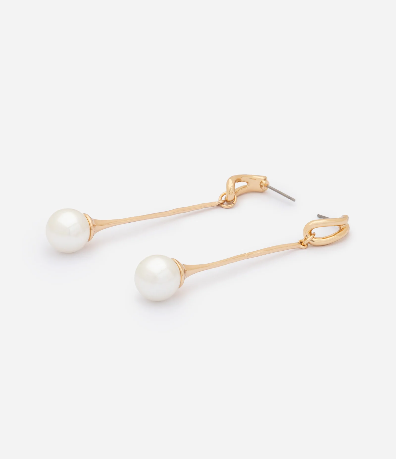 Brinco Fio com Pingente de Pérola Dourado 2