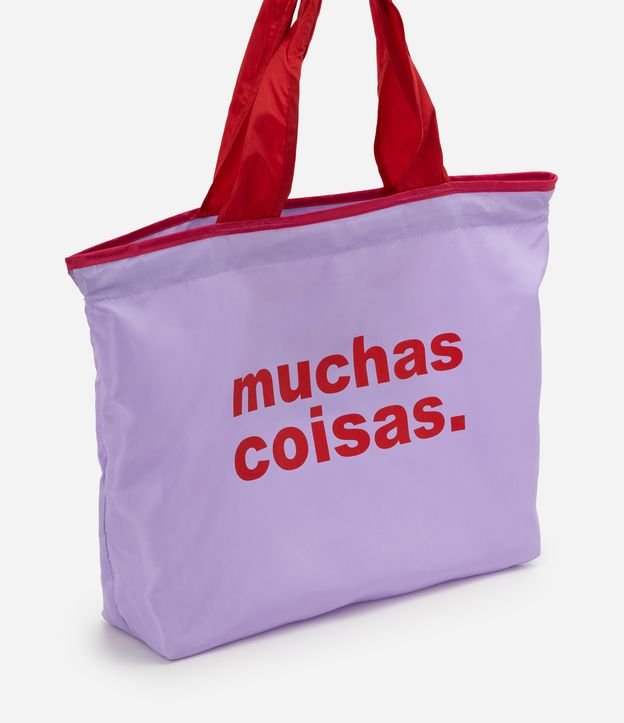 Sacola Dobrável com Lettering Muchas Coisas