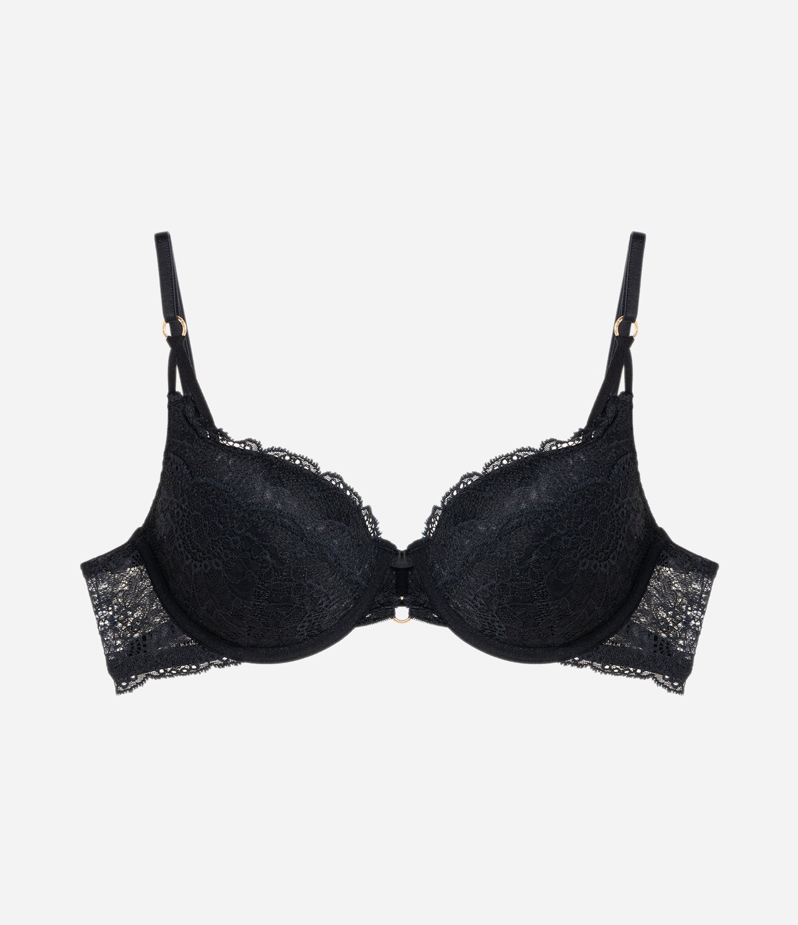 Sutiã Meia Taça com Bojo em Renda Floral Preto 5