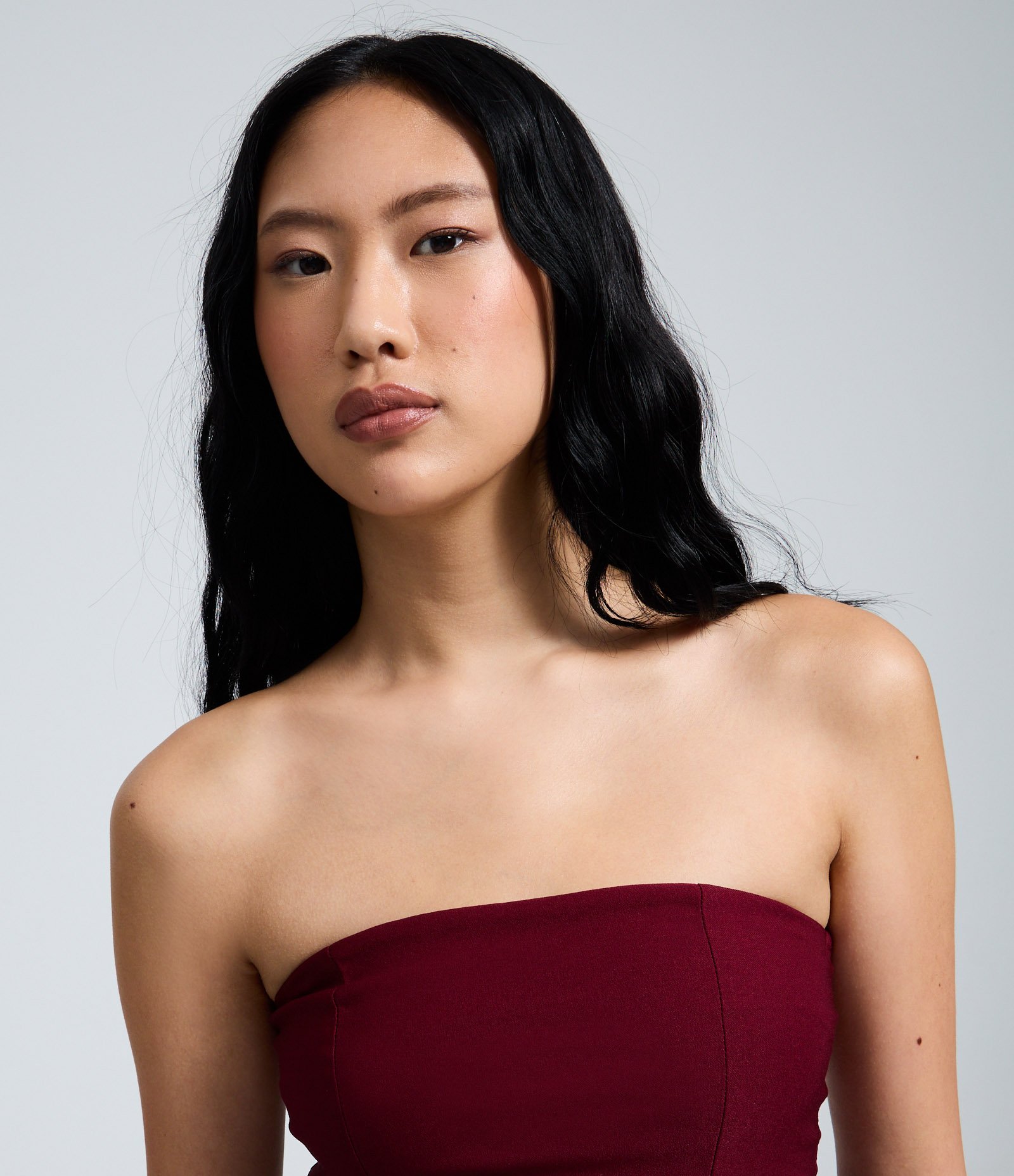 Blusa Peplum em Bengaline com Barra Assimétrica Vermelho 3